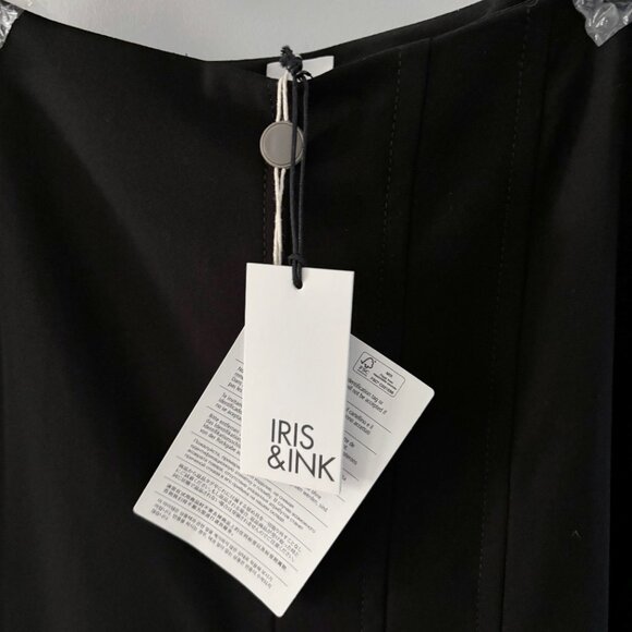 Iris & Ink - Ethel Pleated Crepe Midi Skirt - Picture 4 of 5